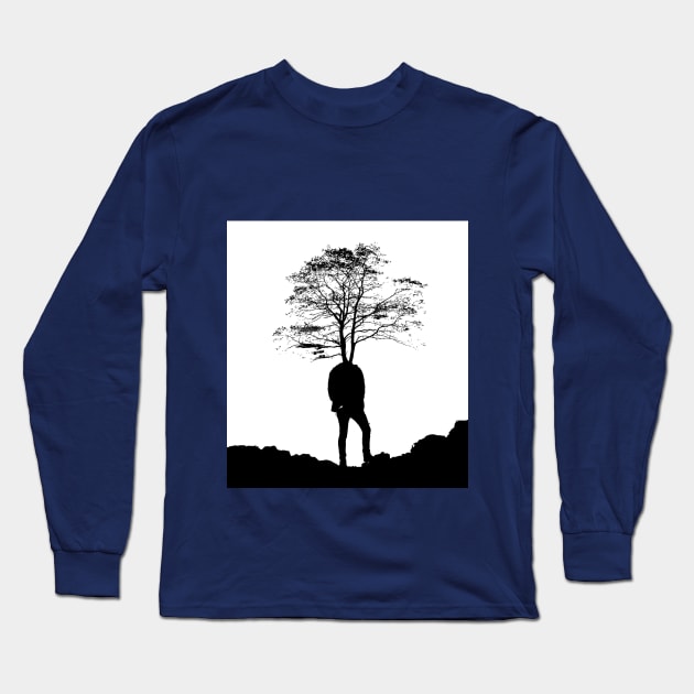 Black and White Imagination Long Sleeve T-Shirt by Aziz